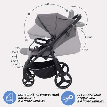 Коляска прогулочная MOWbaby Nimbus grey