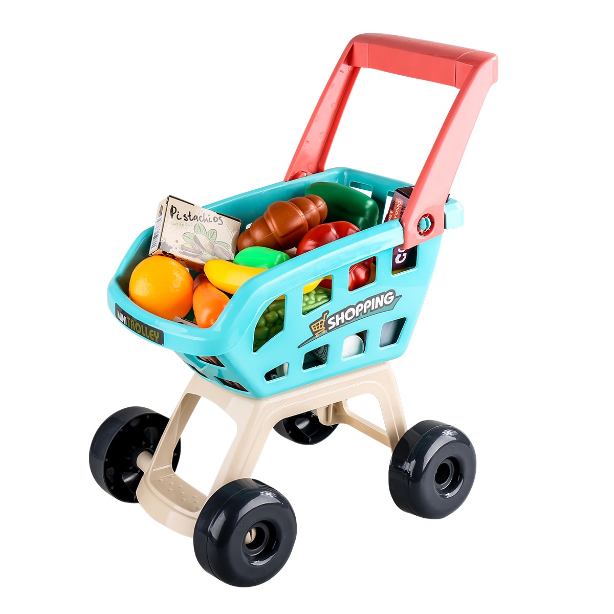 Игровой набор Jiacheng Супермаркет с тележкой и продуктами 47 предметов - фото 3