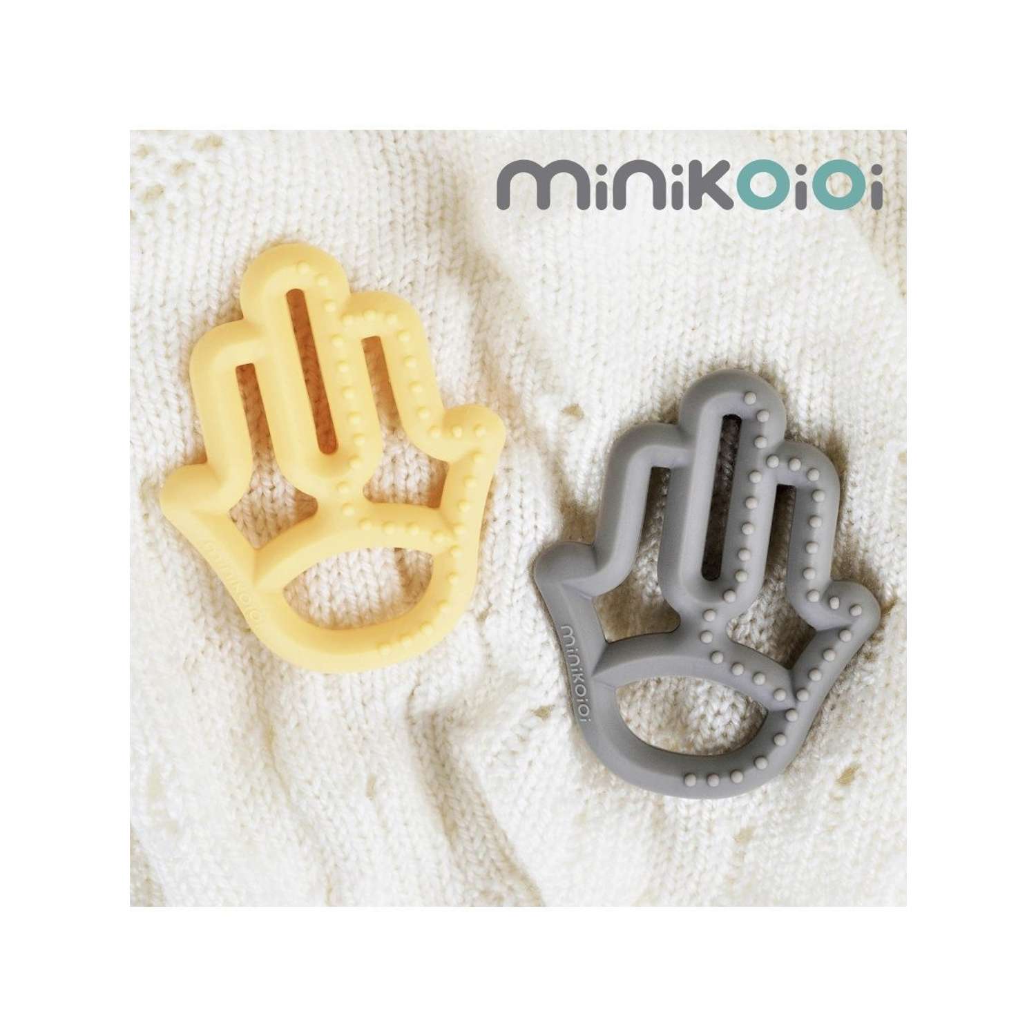 Прорезыватель для зубов MinikOiOi силиконовый грызунок серый 3+ - фото 17
