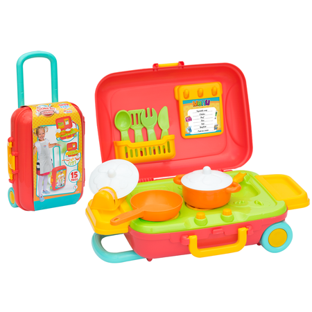 Игровой набор в чемодане DEDE Мини-кухня Candy и Ken на колесах