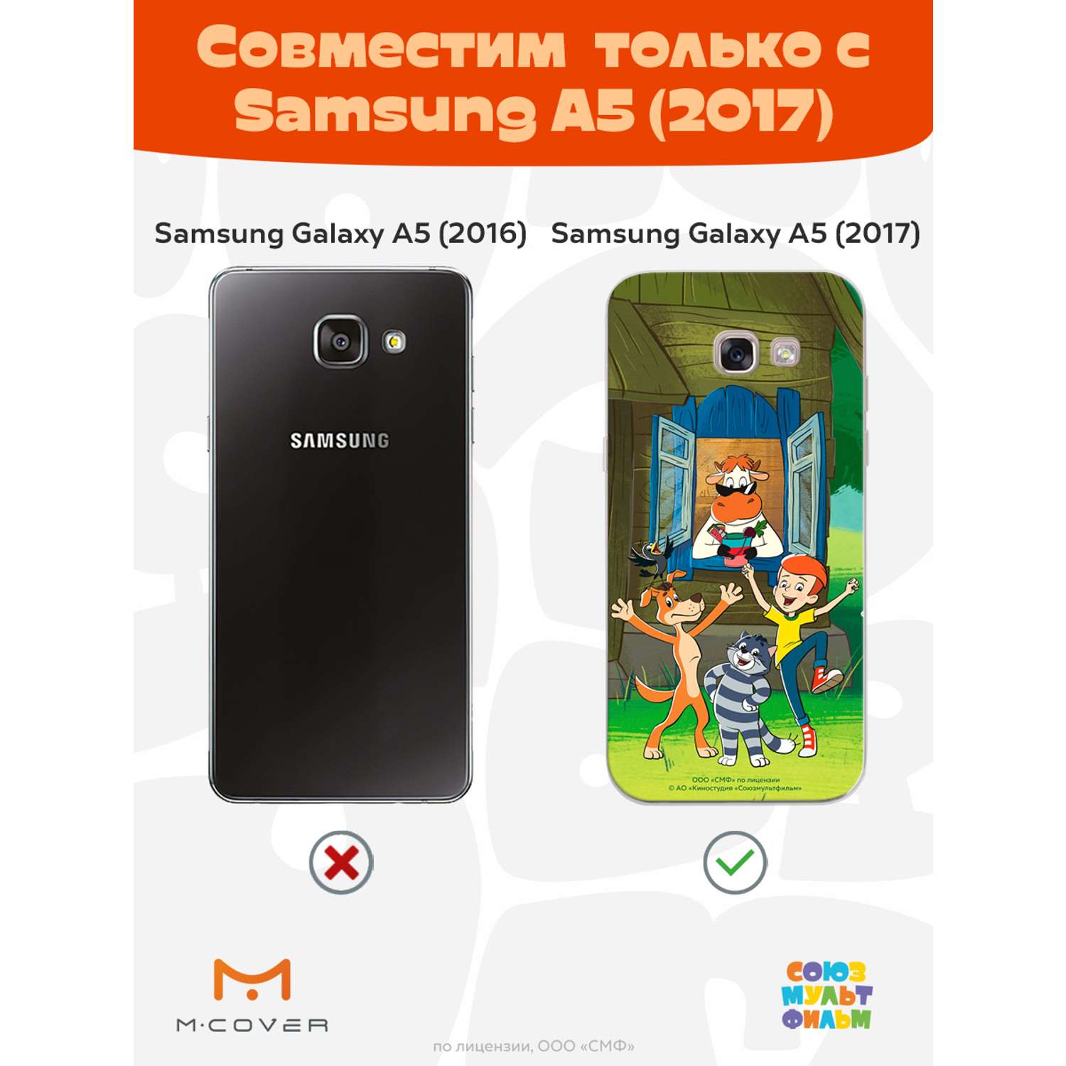 Силиконовый чехол Mcover для смартфона Samsung A5 (2017) Союзмультфильм  Каникулы в деревне купить по цене 430 ₽ в интернет-магазине Детский мир