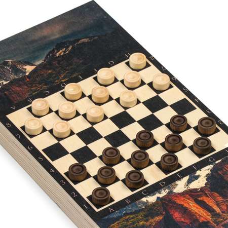 Настольная игра Sima-Land 2 в 1 «Лев« нарды шашки доска 40х40 см