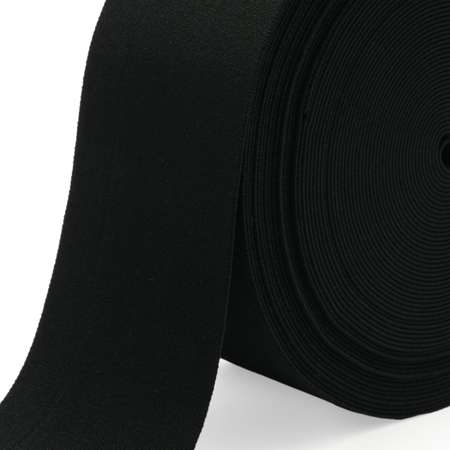 Лента Айрис резинка тканая эластичная башмачная для шитья челси чешек слипонов 100 мм 20 м черная