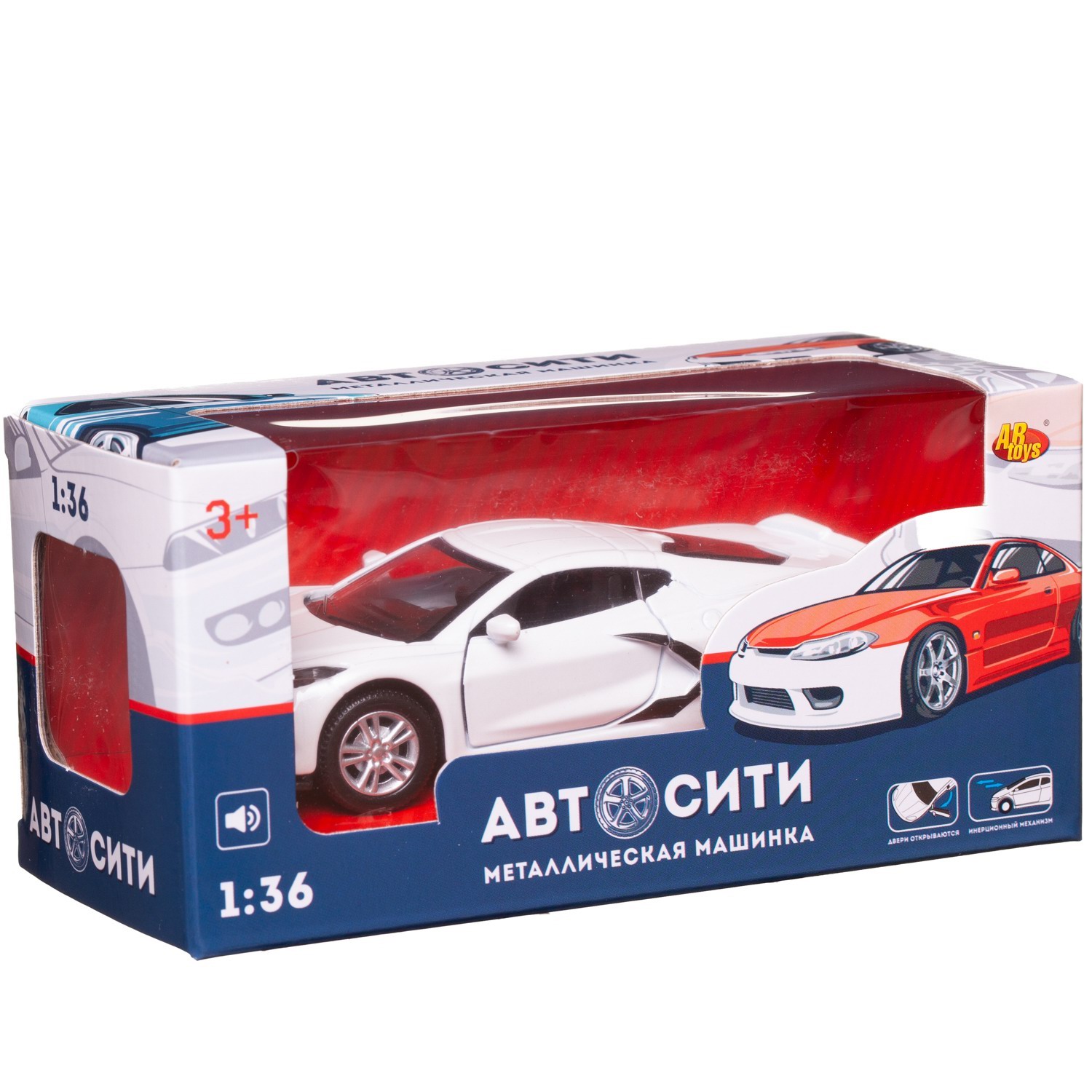 Автомобиль Abtoys АвтоСити 1:36 инерционный белый C-00524/белая - фото 3