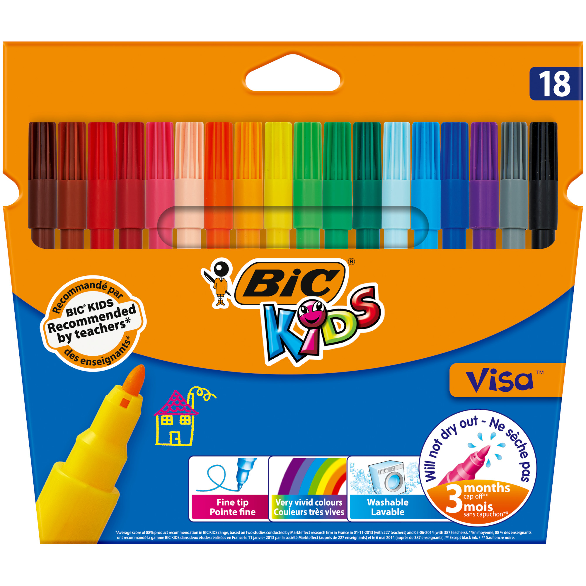 Фломастеры BIC Kids Виза 18 цв - фото 2