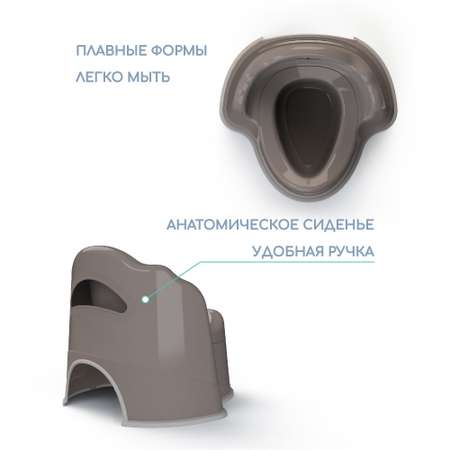 Горшок детский с крышкой AmaroBaby Ergonomic серый