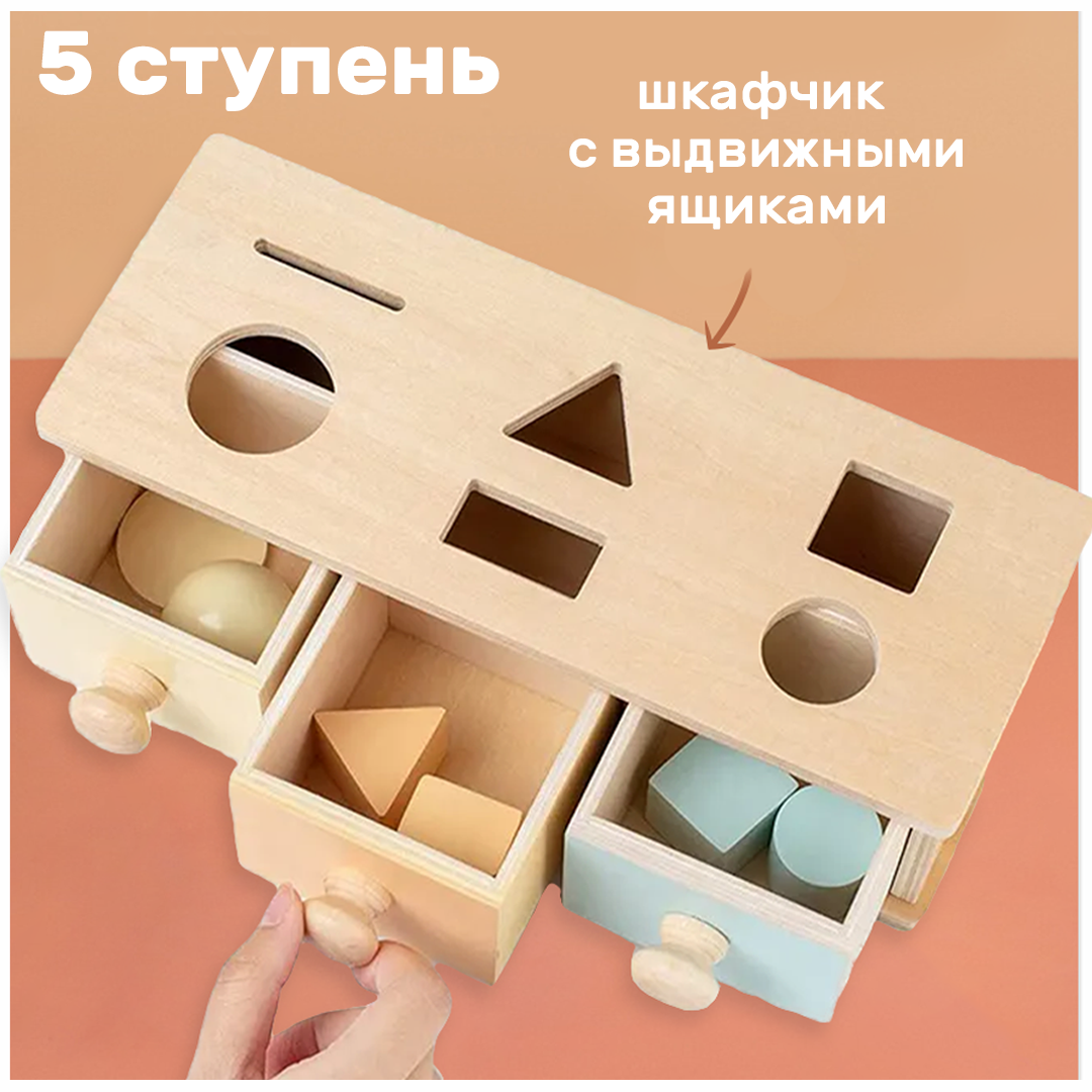 Учебное пособие LUCHINA toys Монтессори для малышей LUCHINA toys Сортер деревянный Развивающие игрушки обучающая игра. - фото 2