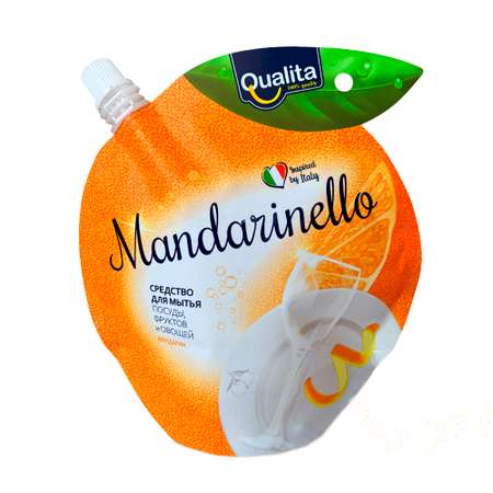 Средство для мытья посуды QUALITA Mandarinello со стикером 450мл