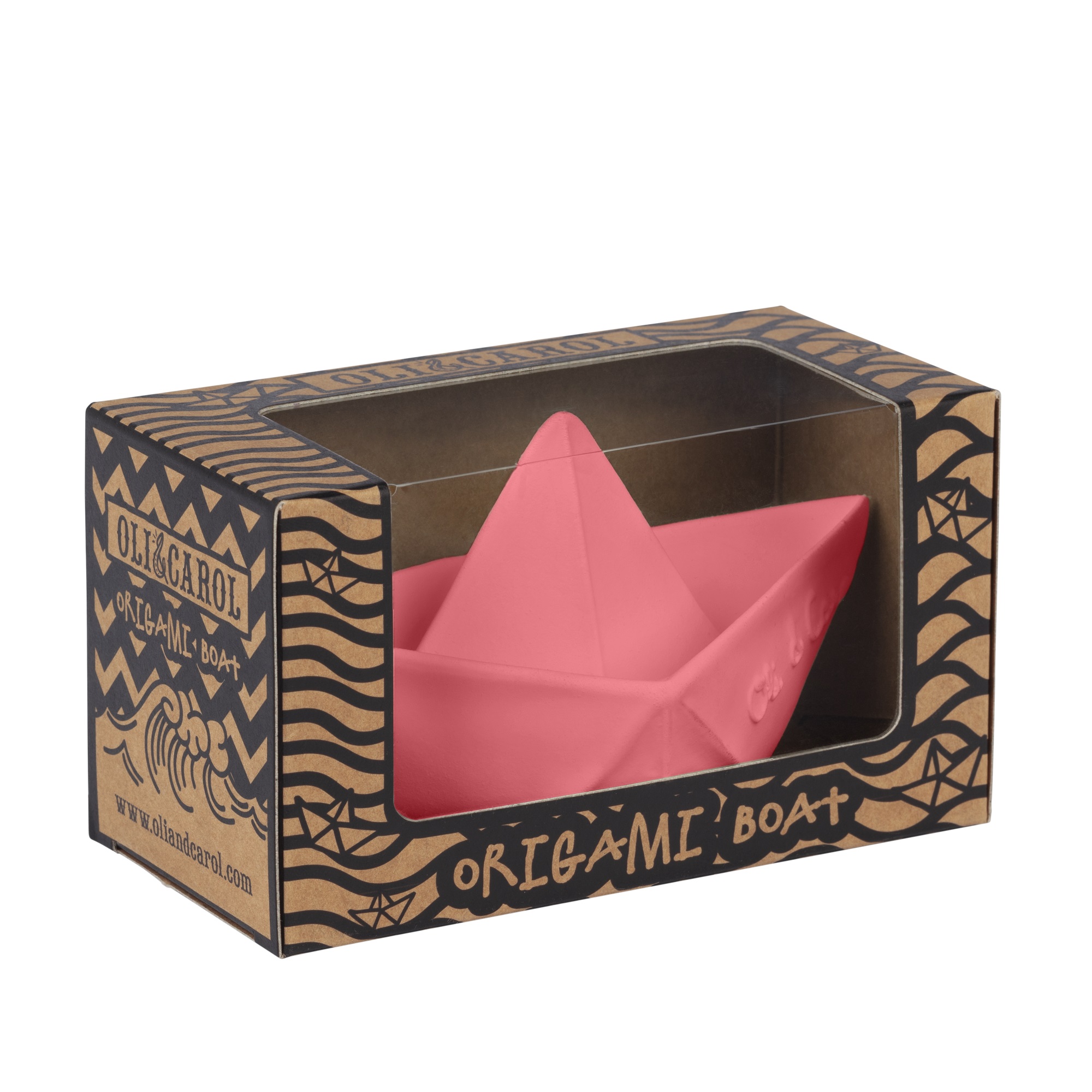 Прорезыватель грызунок OLI and CAROL Origami Boat Pink из натурального каучука - фото 2