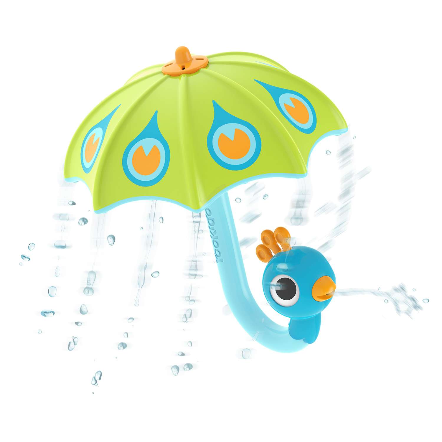 Игрушка для ванны Yookidoo Зонтик-павлин. Создай дождь! зеленый - фото 2