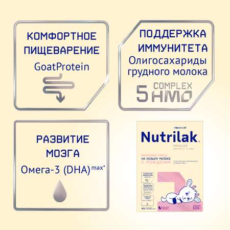 Смесь молочная сухая Нутрилак (Nutrilak) 1 Premium на козьем молоке 600г