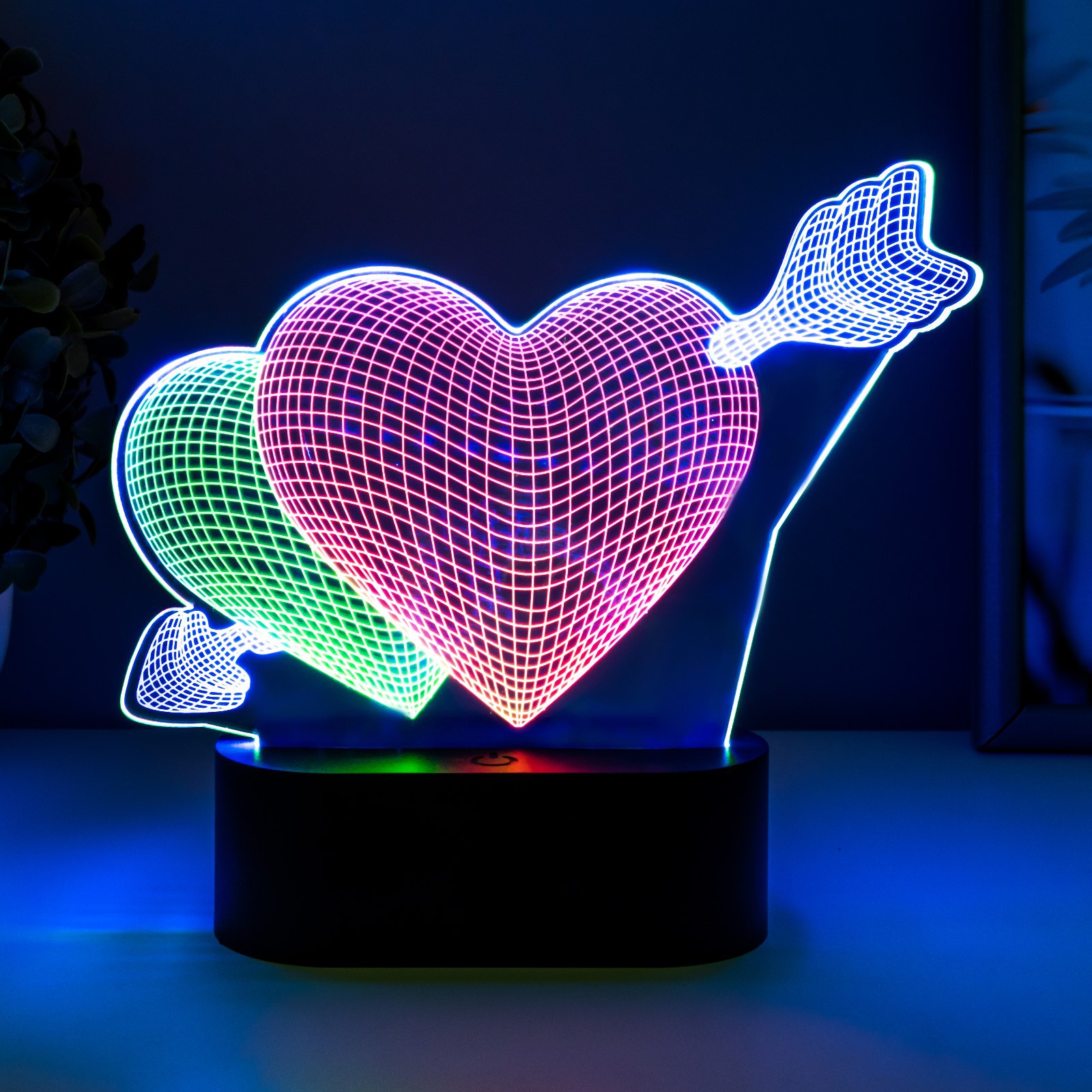 Светильник сенсорный Luazon «2 сердца» LED USB 90см от батареек 3xАА - фото 3