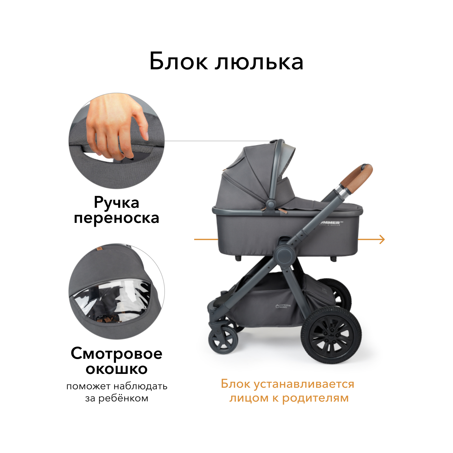 Коляска 2в1 Happy Baby Mommer Pro Dark grey - фото 4