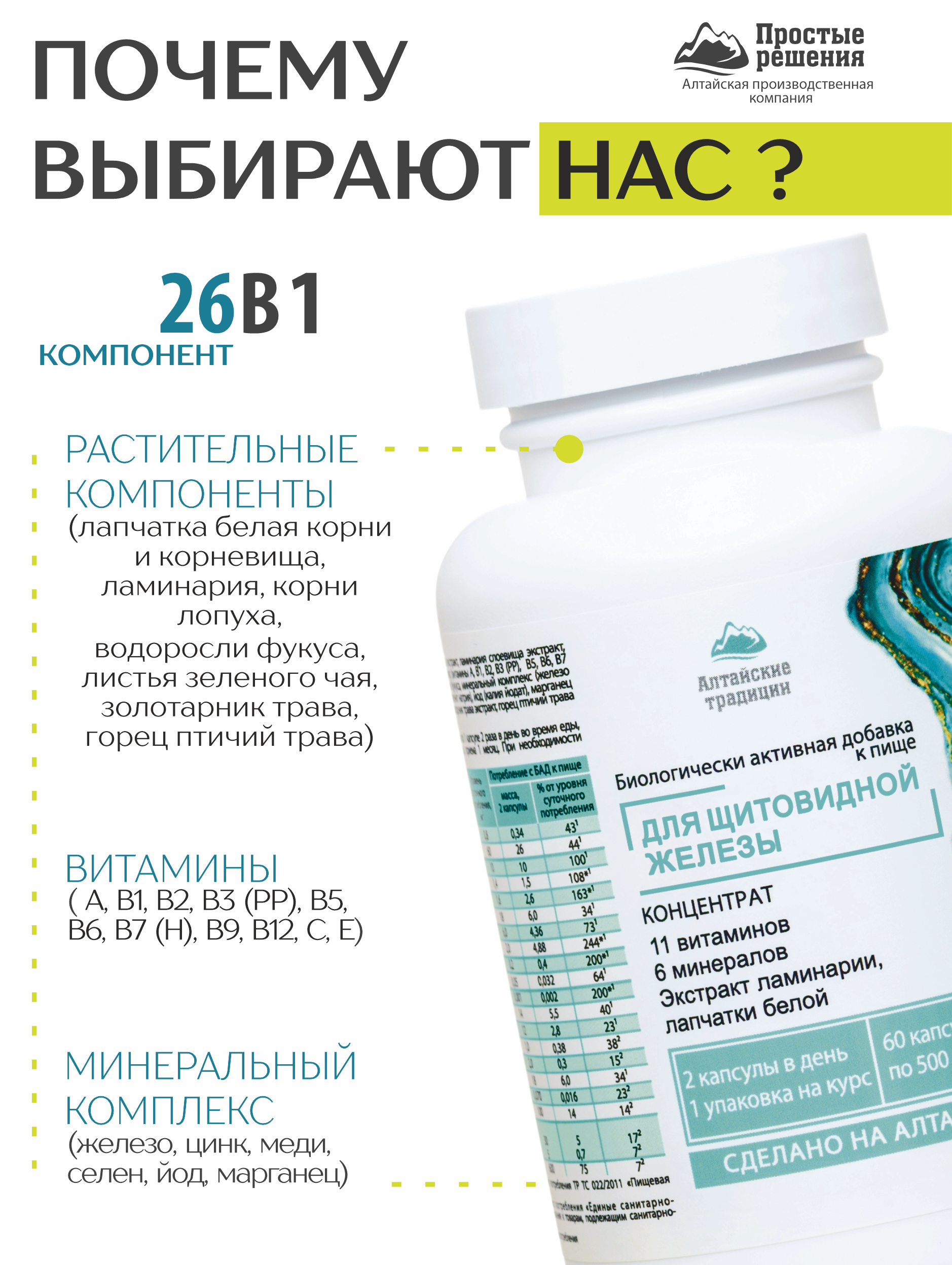 Концентрат пищевой Алтайские традиции Щитовидная железа 60 капсул - фото 3