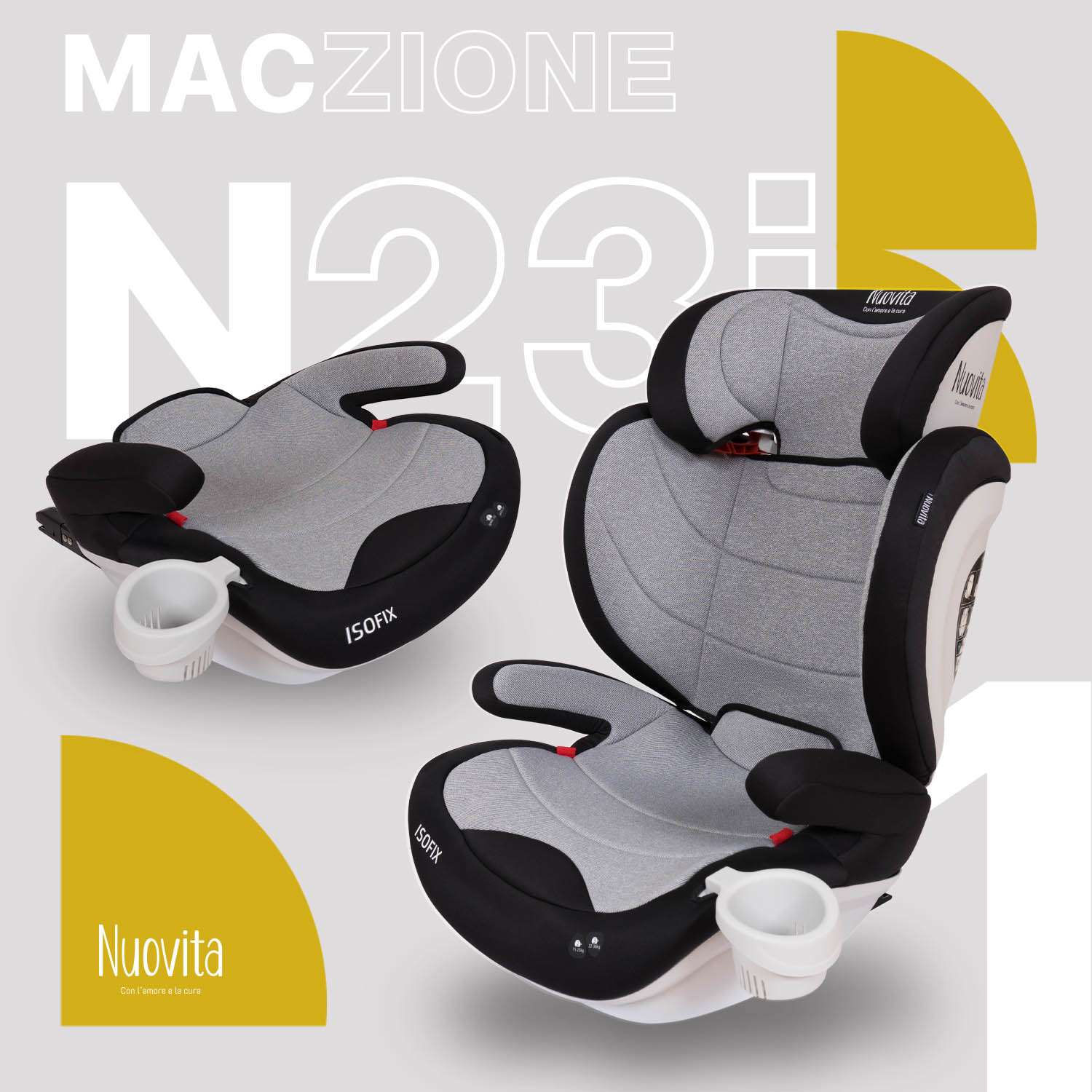 Автокресло Nuovita Maczione N23i-1 Светло-серый Nuovita - фото 2