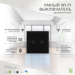 Умный выключатель SECURIC Wi-Fi двухкнопочный черный