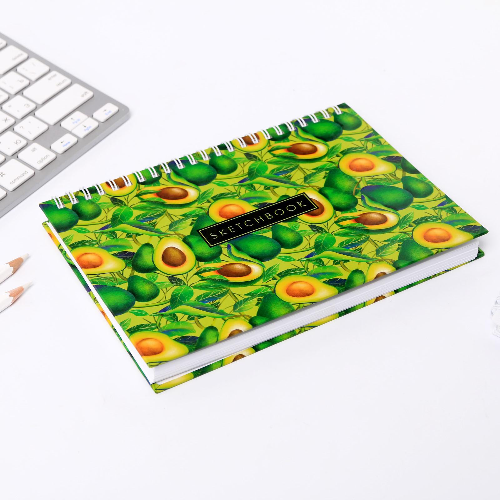 Скетчбук ArtFox горизонтальный на гребне Sketchbook avocado А5 80 листов - фото 3