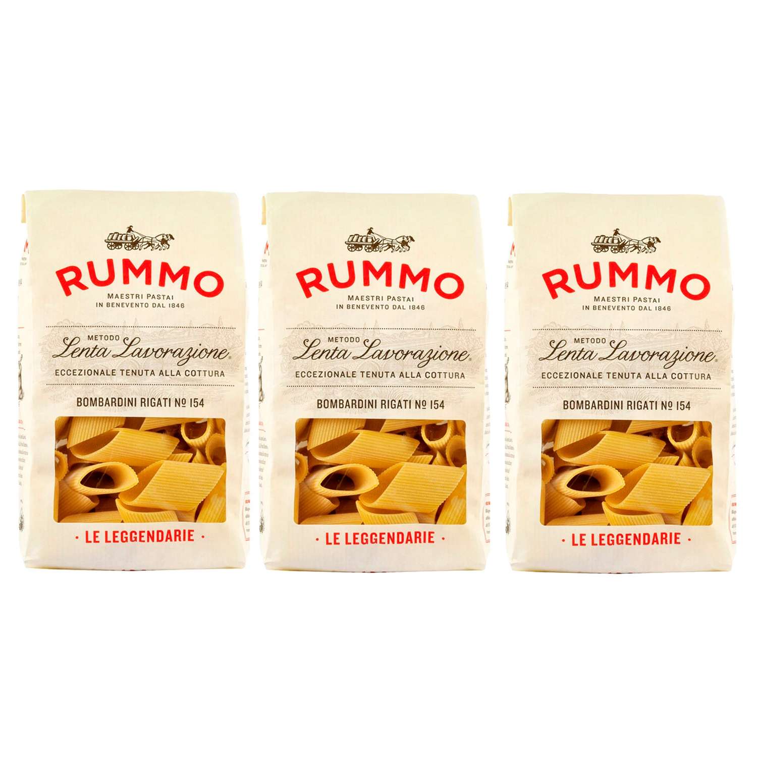 Макароны Rummo Паста из твёрдых сортов пшеницы Особые Бомбардини Ригати n.154 3х500 г - фото 1