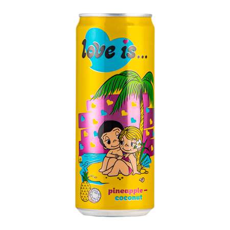 Напиток газированный Love is.. Pineapple - Coconut (Ананас и кокос) 0.33 л 12 штук