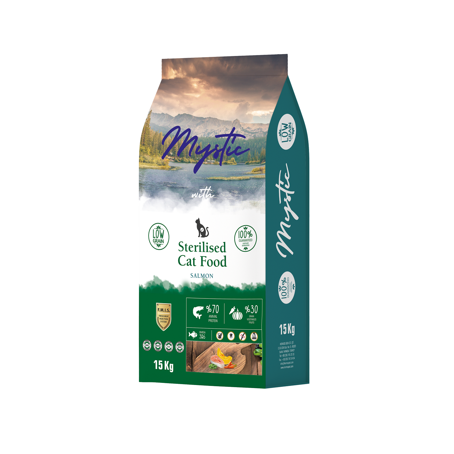 Корм для кошек Mystic 15кг Sterilised Cat Food Salmon стерилизованных с лососем сухой - фото 1