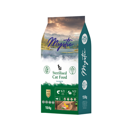 Корм для кошек Mystic 15кг Sterilised Cat Food Salmon стерилизованных с лососем сухой