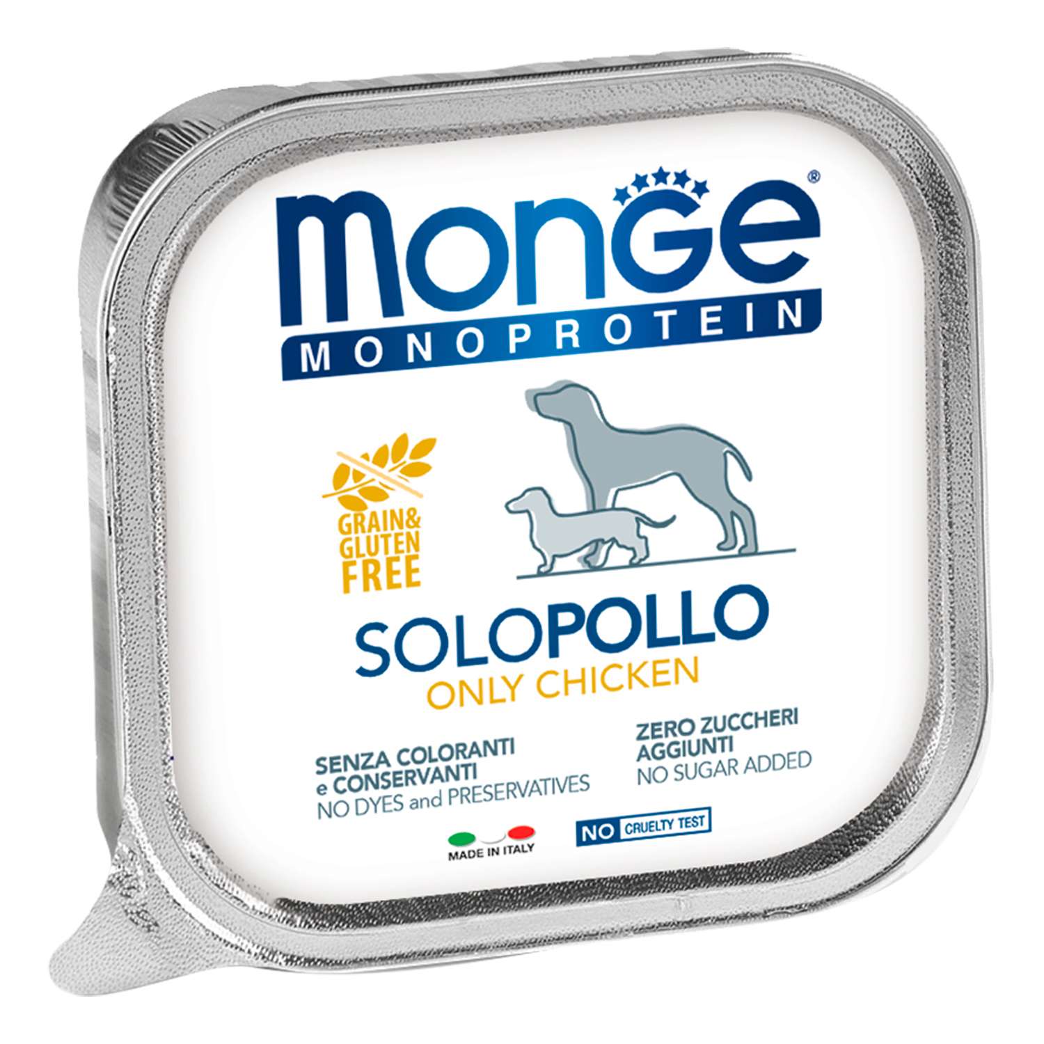 Корм для собак MONGE Dog Monoprotein Solo паштет из курицы консервированный 150г - фото 1