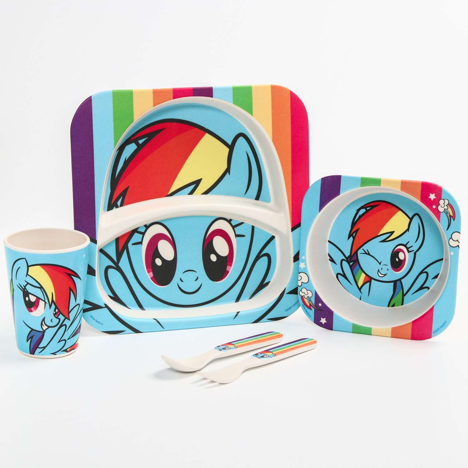 Набор бамбуковой посуды Hasbro «Радуга Деш». My Little Pony - фото 1