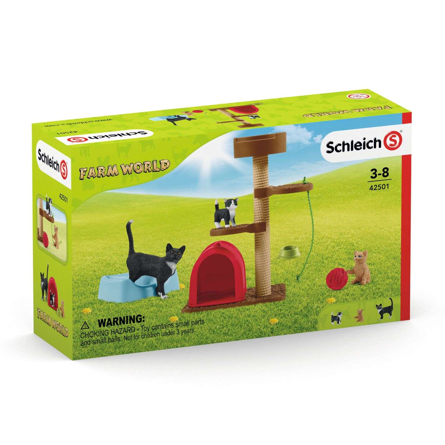 Набор SCHLEICH Игровой комплекс для кошки и котят 9предметов 42501 - фото 2