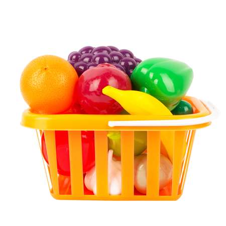 Игровой набор Стром Фрукты и овощи в корзине 17 предметов Оранжевый