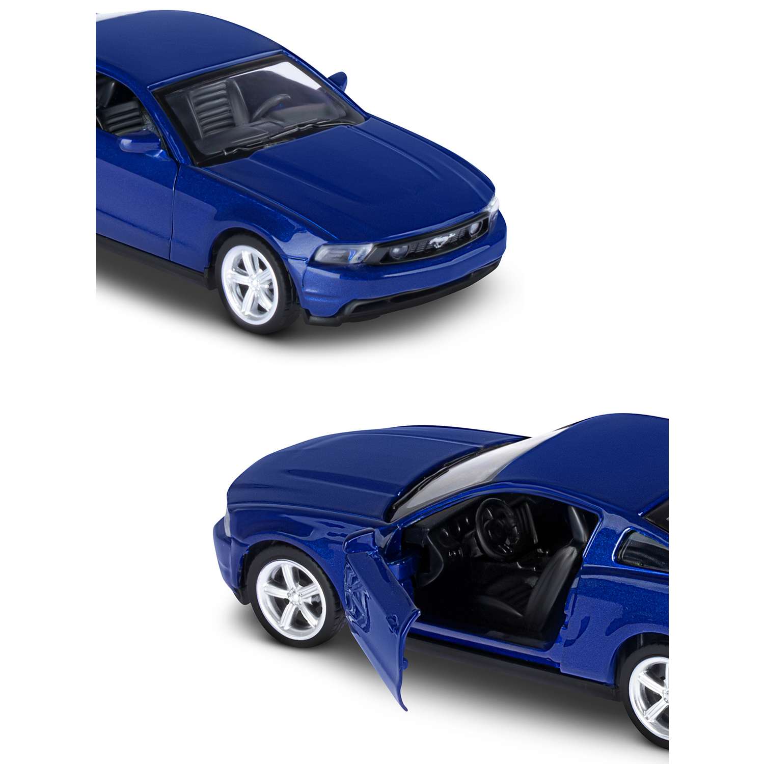 Машинка металлическая АВТОпанорама 1:43 Ford Mustang GT синий инерционная JB1200129 - фото 7