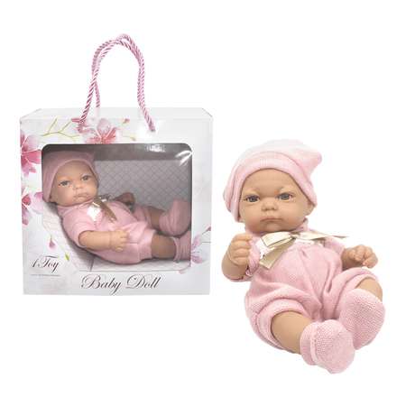 Кукла пупс 1TOY Premium реборн 25 см в розовом комбинезоне пинетках и шапочке