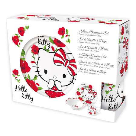 Набор керамической посуды STOR в подарочной упаковке Snack Set Hello Kitty Poema (3 шт.)
