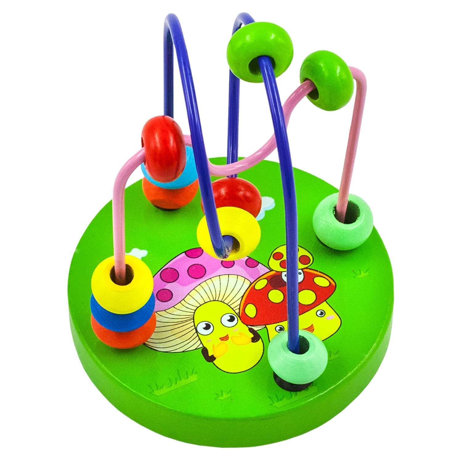 Игрушка развивающая Alatoys Лабиринт с шариками Грибочек - фото 1