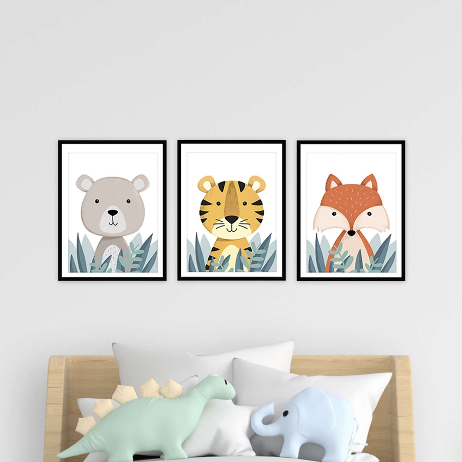 Набор постеров для интерьера Woozzee Милые зверюшки 3 шт декор и украшение в детскую комнату - фото 3