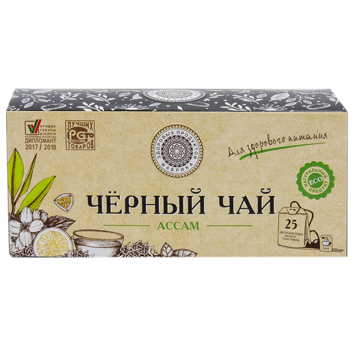 Чай Фабрика Здоровых Продуктов Ассам черный 1.5г*25пакетиков - фото 1