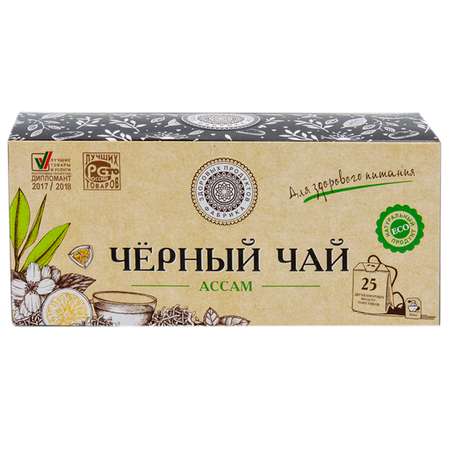 Чай Фабрика Здоровых Продуктов Ассам черный 1.5г*25пакетиков