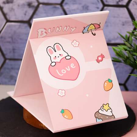 Зеркало настольное для макияжа iLikeGift Love bunny pink