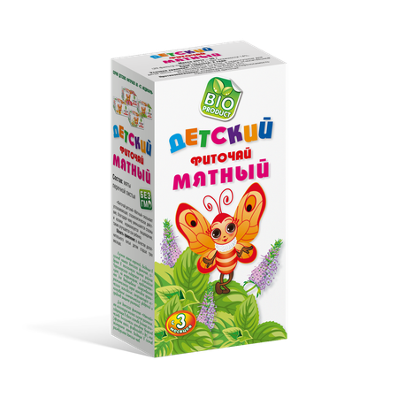 Чай детский фито Мятный BIO product для детей старше 3х месяцев 30г нормализует пищеварение