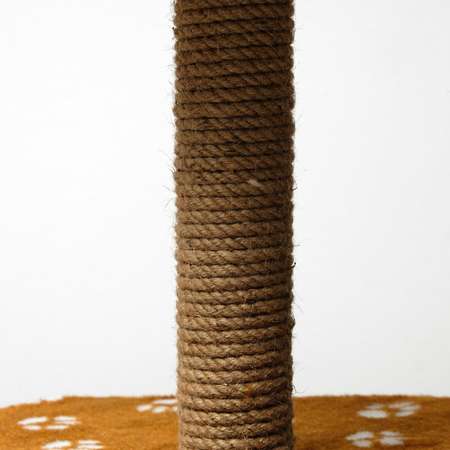 Домик-когтеточка Пижон Пятигранный 50х40х59 см искусственный мех коричневая с лапками