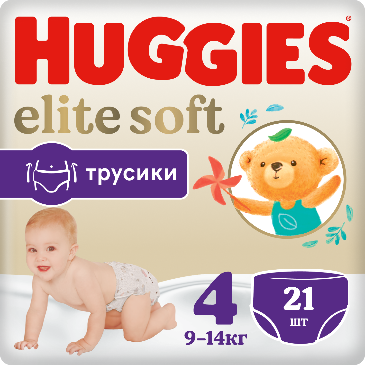 Подгузники-трусики Huggies Elite Soft 4 9-14кг 21шт - фото 3