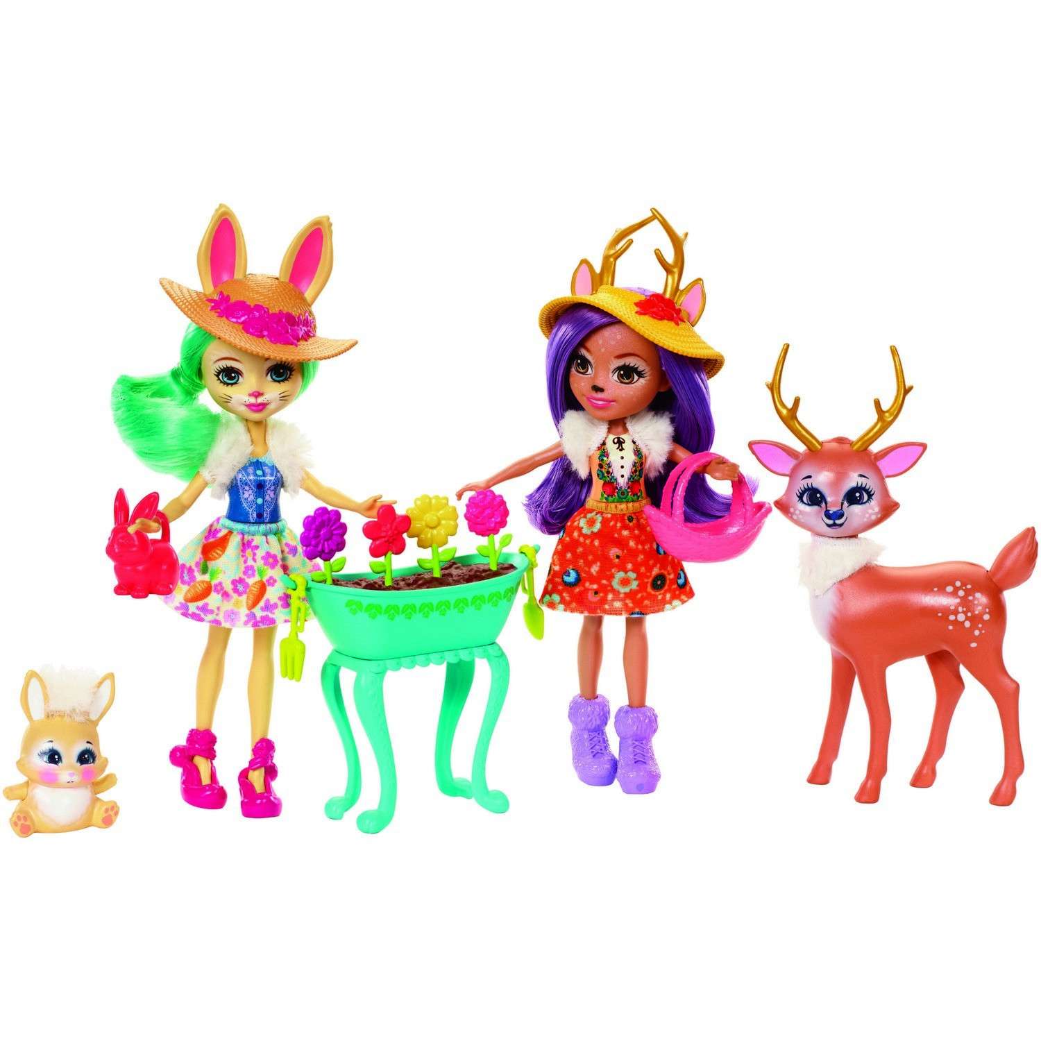 Набор Enchantimals из двух кукол с любимыми зверюшками FDG01 - фото 1