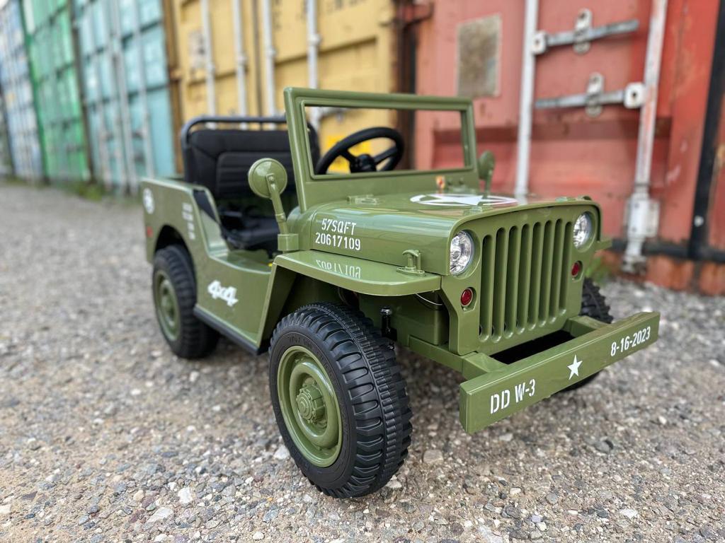 Электромобиль TOYLAND Джип Jeep Willys mini 2628 армия зелёный купить по  цене 25998 ₽ в интернет-магазине Детский мир