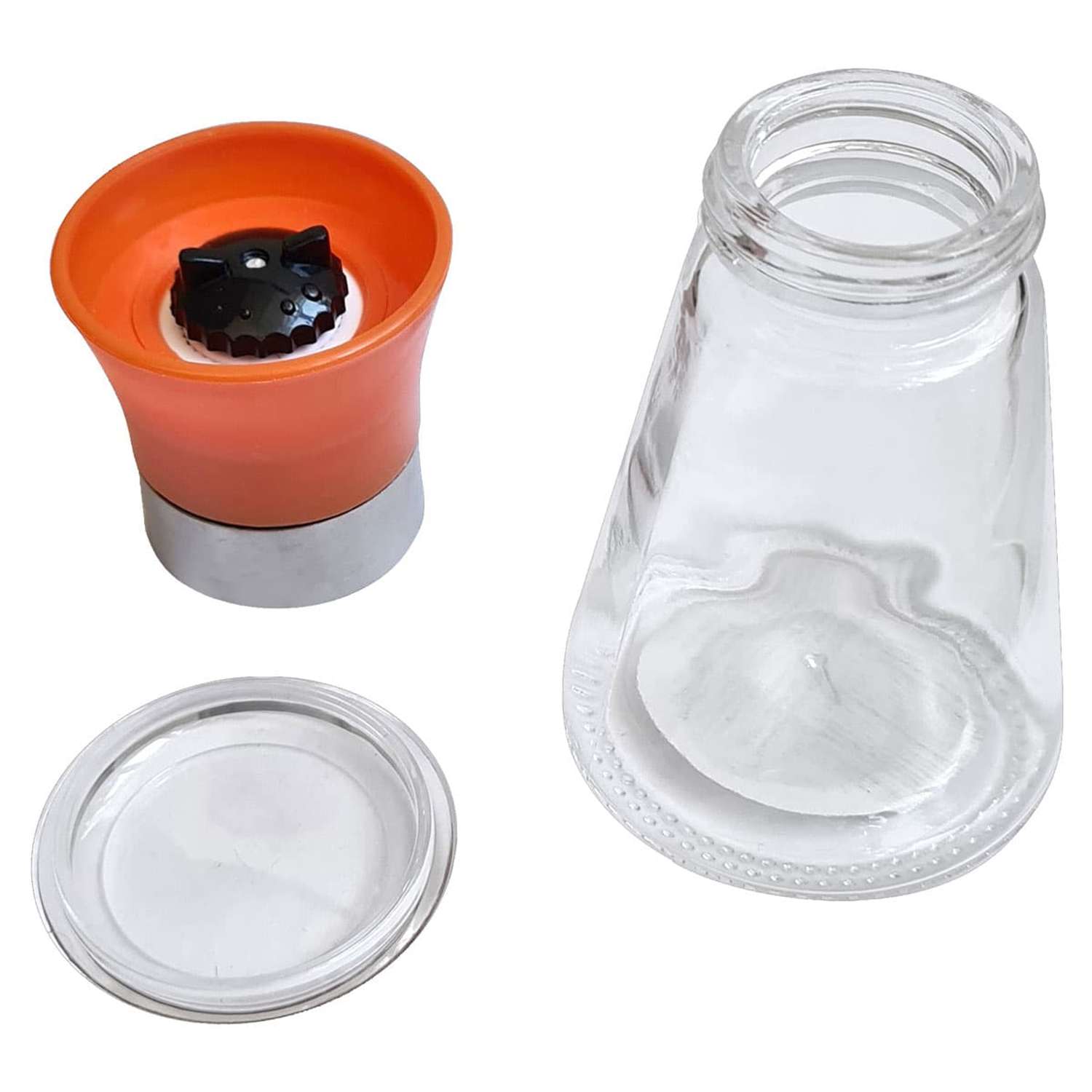Мельница для соли и перца Wonder Life набор из 2 шт. стекло пластик керамические жернова 100 мл оранжевый и зеленый - фото 6