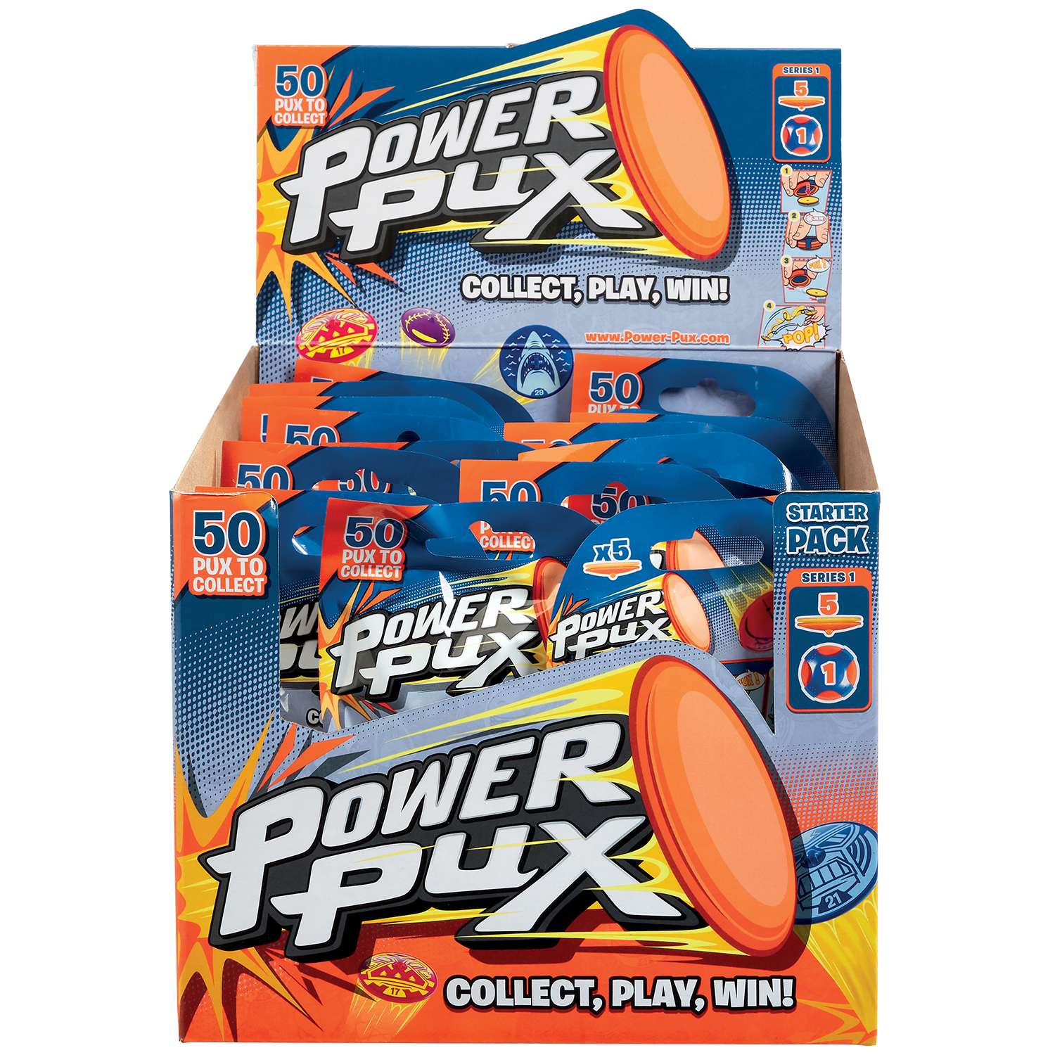 Набор игровой Power Pux стартовый 5 прыгающих фишек-флипов в непрозрачной упаковке (Сюрприз) 83103 - фото 4