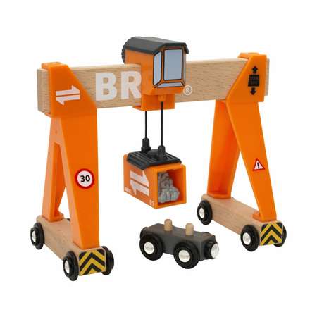 Игровой набор BRIO Портовый кран с магнитной кабиной и вагончиком с грузом