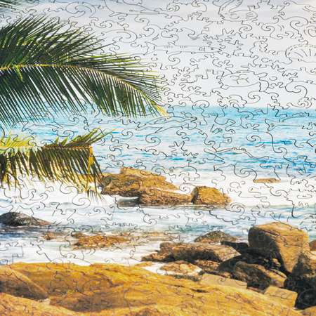 Пазл деревянный UNIDRAGON Тропический Пляж 43x30 см 500 деталей