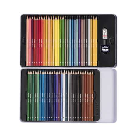 Набор цветных карандашей BRUYNZEEL Машина 58 цветов ластик и точилка в металлическом коробе-пенале