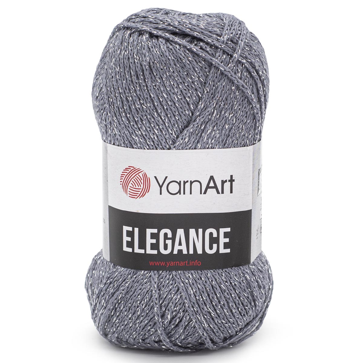 Пряжа YarnArt Elegance с люрексом 50 г 130 м 102 серый 5 мотков - фото 6