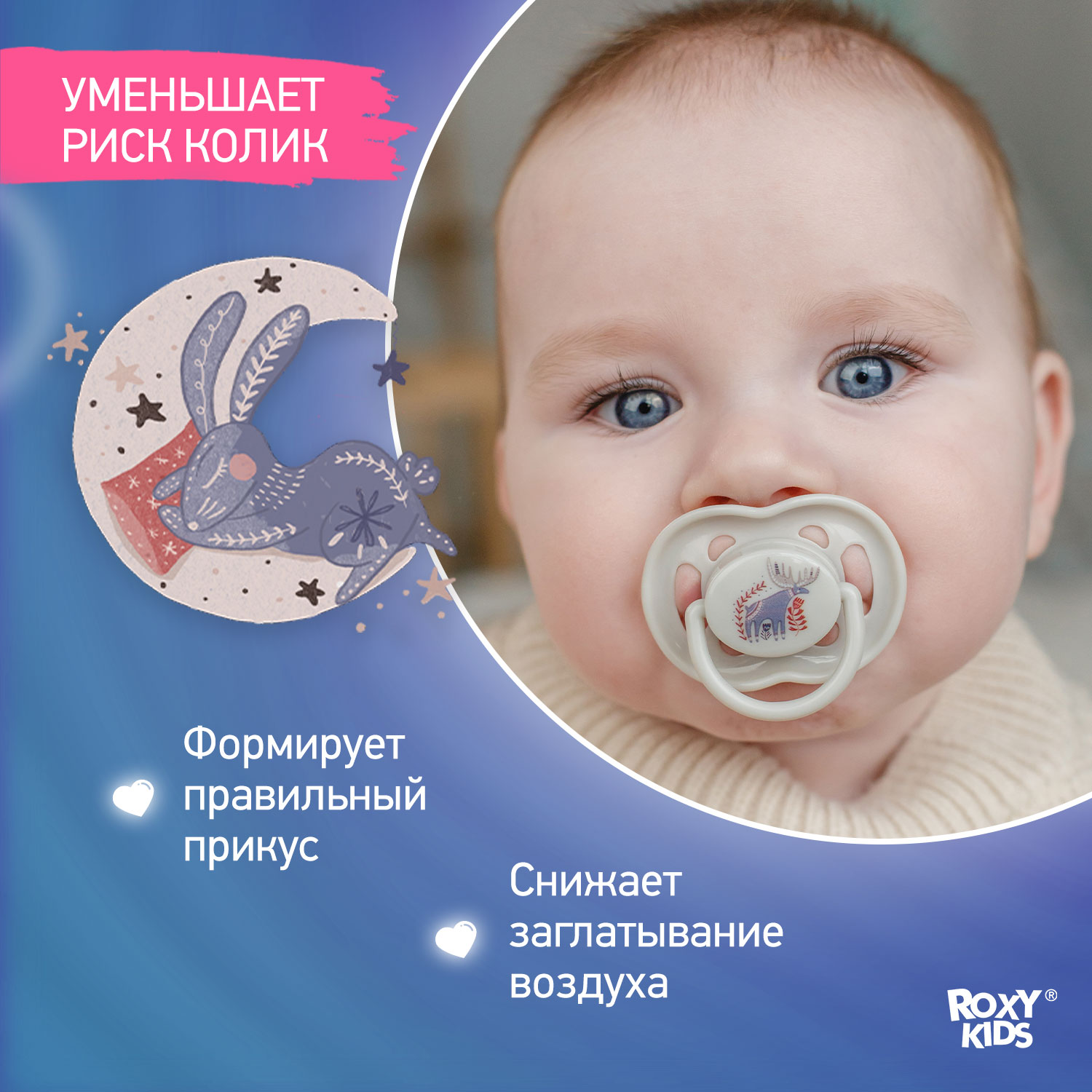 Соска-пустышка силиконовая ROXY-KIDS SCANDI в контейнере 2шт от 6 до 18 месяцев - фото 2