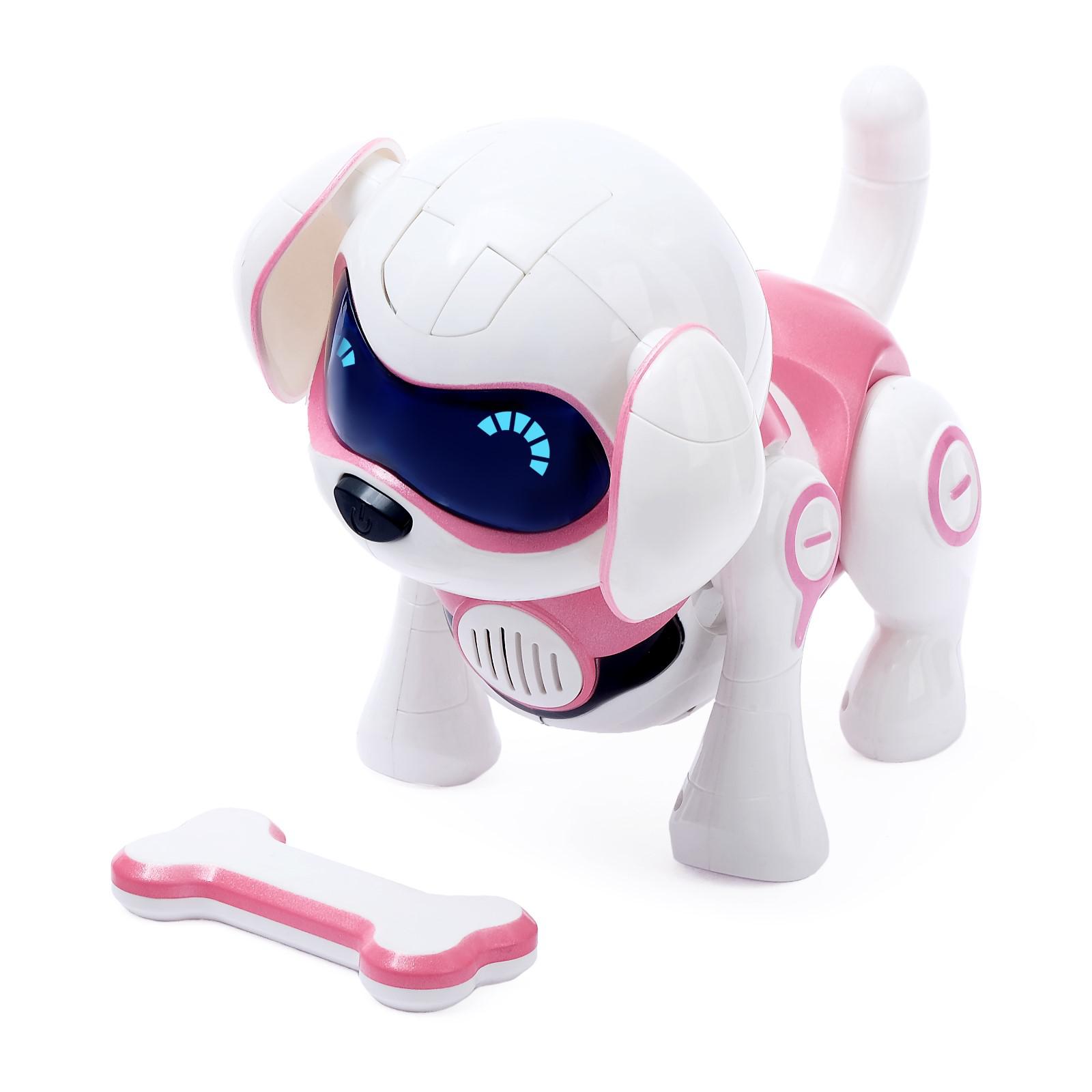 Интерактивная игрушка Zabiaka Робот собака Чаппи русское озвучивание световые и звуковые эффекты цвет розовый - фото 1